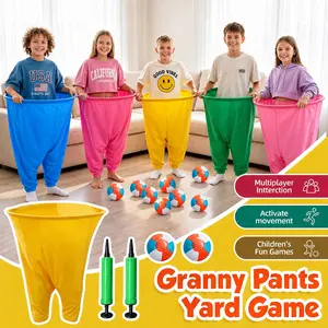 Granny Pants Yard Game, Oversized Giant Stretchy Pants Outdoor Game with Inflatable Ball & Bicycle Pump, for Birthdays, BBQs, Beach and Backyard Games