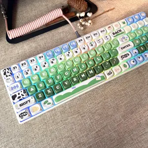 ZORNEHR ZH100 Blush Side-Printed Mechanical Keyboard: 2.4G, Three-Mode Connectivity, Customizable RGB Backlit Gaming Keyboard, Suitable for PC and Laptop Gamers, Full-Layout Keyboard Linear Switches summerwins,summerwins