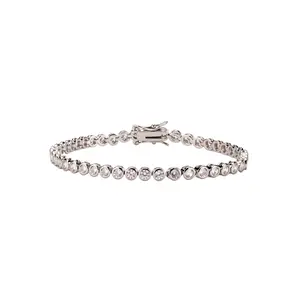istone Classic 14K Gold Plated Tennis Bracelet Full Bling Zircon Crystal Sparkling Minimalist Daily Party Accessories for Ladies