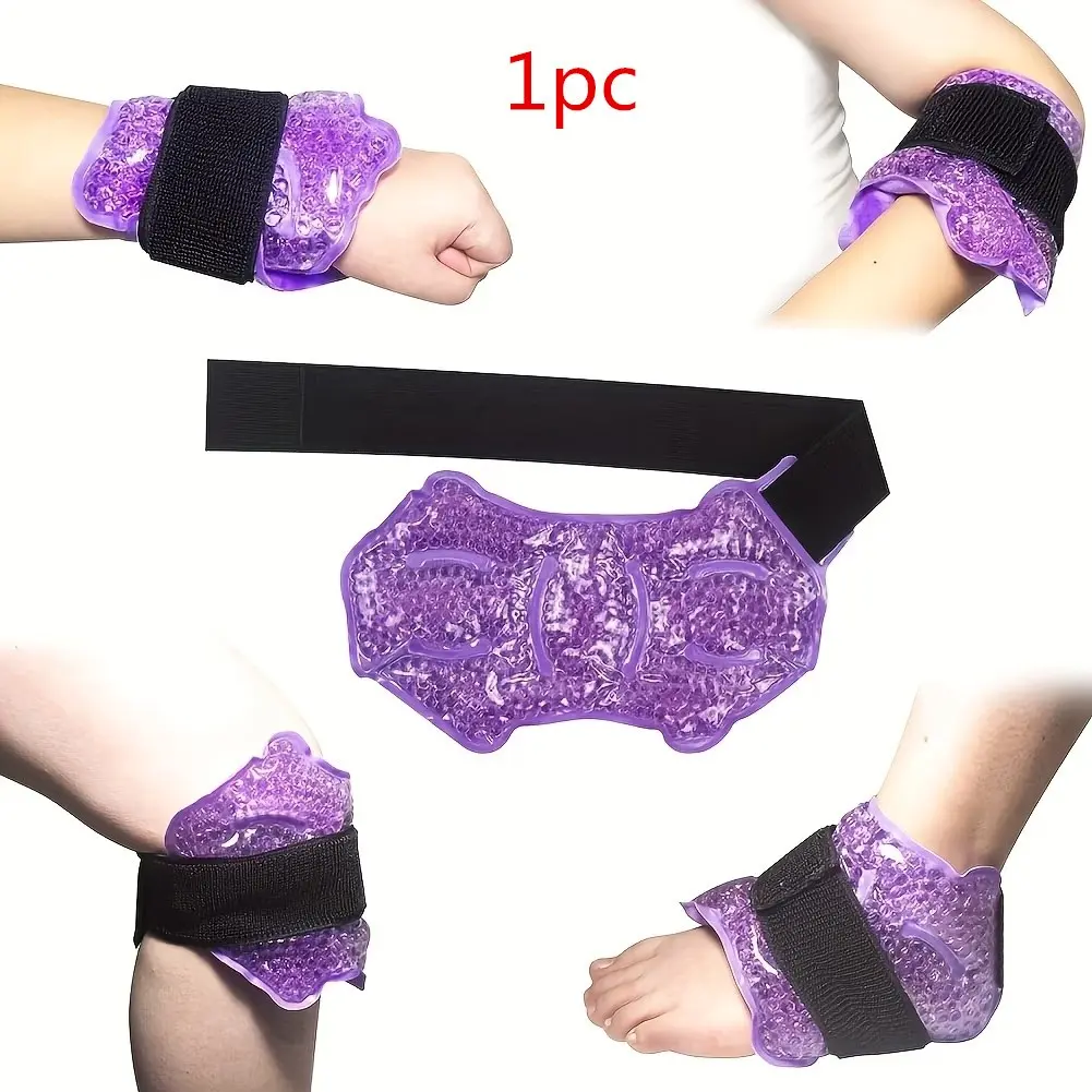 Adjustable Ice Pack with Protective Cover, Microwave Safe Cold Gel Bag for Ankle Knee Arm Arch Leg Pain Relief, Reusable Therapy Wrap, Cooling Pads, Ice Compress