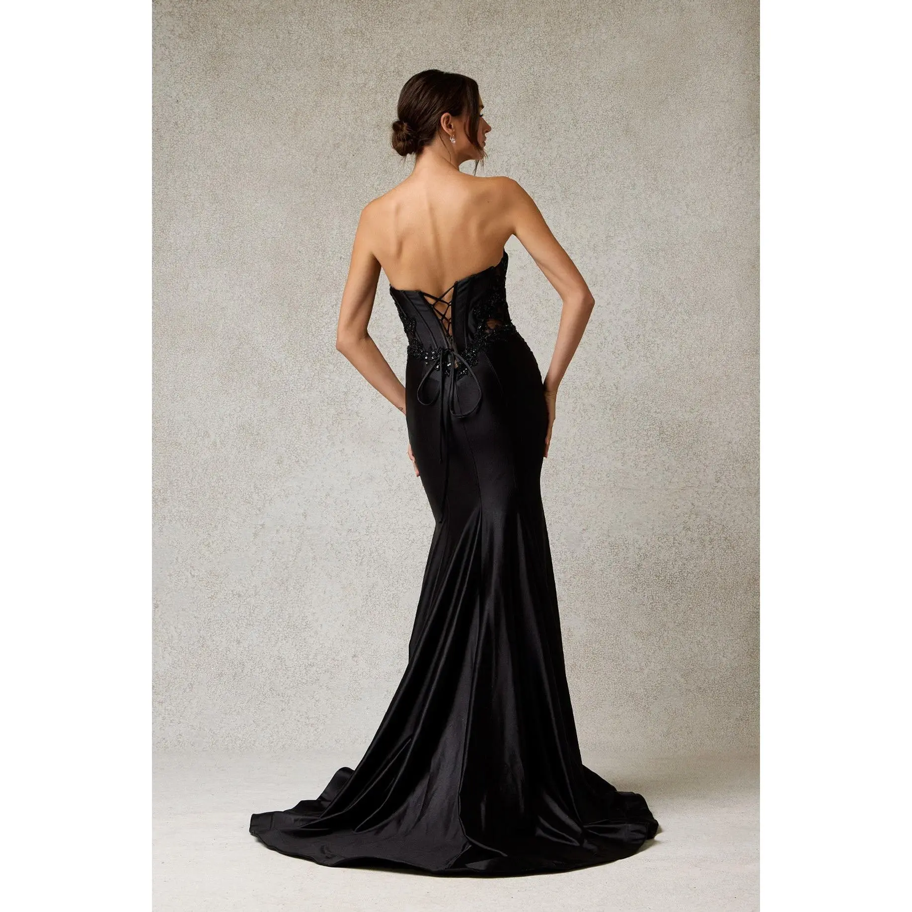 Black Strapless Mermaid Prom Dress 2026  Corset Lace Formal Evening Gown -  SIEM8605 - TikTok Shop