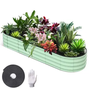 Heavy-Duty Galvanized Metal Raised Garden Bed, Large Outdoor Planter Box, Open Base, Easy Assembly for Vegetables, Flowers, Herbs, Patio, Backyard