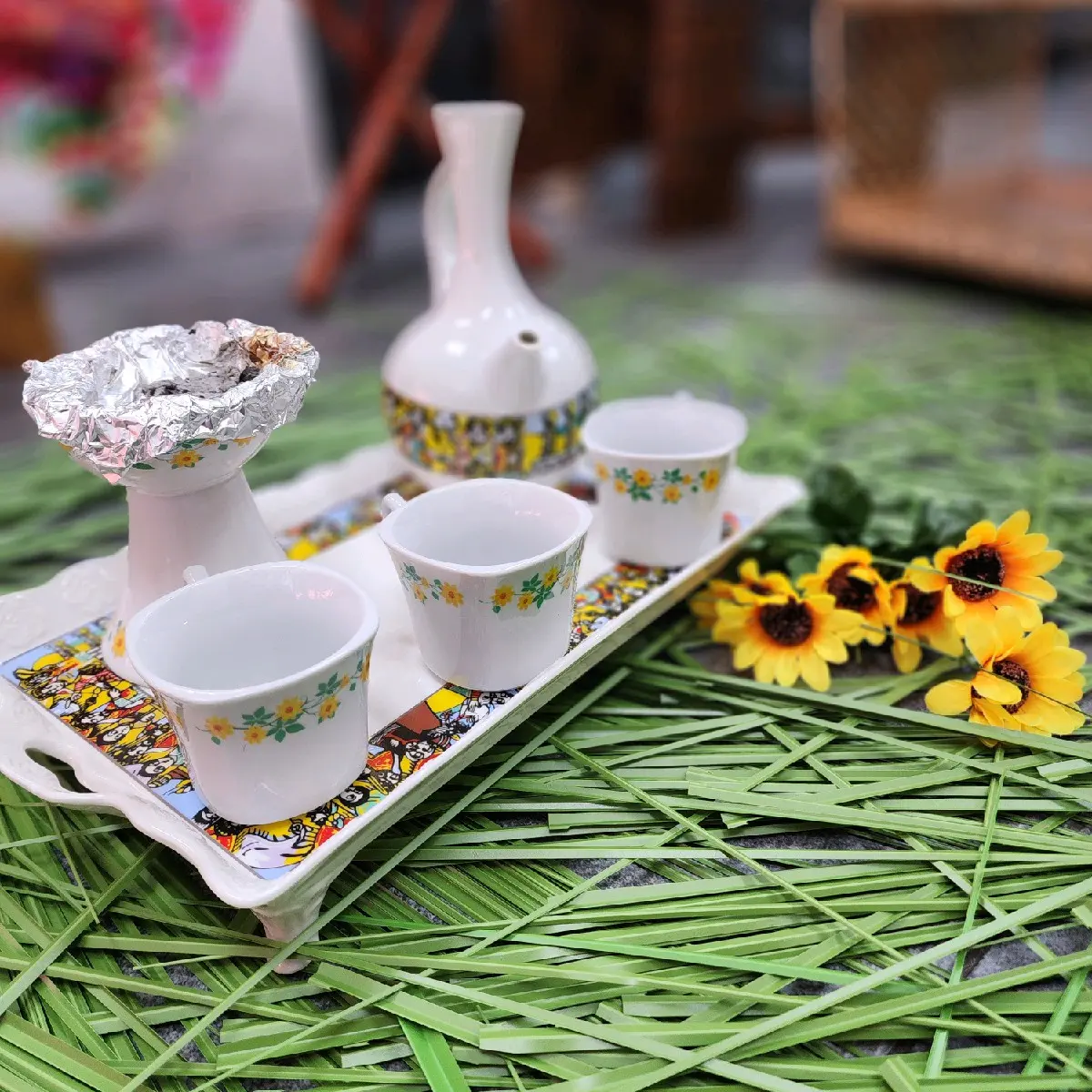 Artificial Grass for Ethiopian and Eritrean Coffee Ceremony Habesha coffee ceremony Tea Indoor