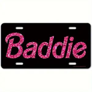 Don'Be a Thorn Aluminum 6x12inch Polished Metal License Plate- Humorous Car Decoration with Pink Flash Text, Suitable American Vehicles, Standard Installation (Decorative Only), Vehicle Accessories, Shiny Texture, Durable Construction