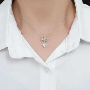 【8.24 Special Buy】Stylish 1CT Dangling Snake Pendant vvs Synthetic Moissanite Necklace in 925 Sterling Silver