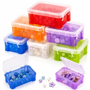 6 Pack Stackable Small Plastic Storage Boxes with Lids, 5x2.8x2 Inch Clear Organizer Containers for Beads Jewelry Crafts Accessories, Mini Parts Hardware Case