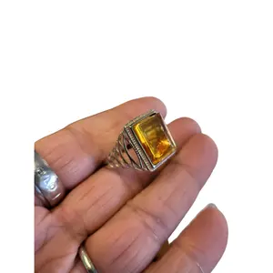 Adjustable Amber Ring - Stylish Jewelry Accessory