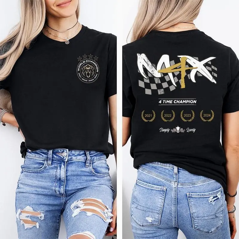 Quality Max Verstappen Formula Racing Graphic Tee, Vintage Sport Fan Apparel Fan 2 Side Print Tee Shirt Apparel Game Tee Shirt Graphic Classic Cotton Many Size Streetwear Outfit - Quick Delivery