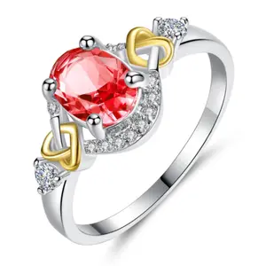 Gold Plated Rings Micro-Inlaid Cubic Zirconia Love Rings | Fashionable Ring for Ladies | Gold Ring for Women Anniversary Auspicious Birthday Daily Engagement Wedding