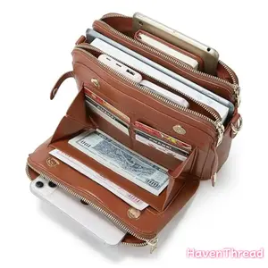 Women's PU Leather Three-Layer Crossbody Shoulder Bag - Stylish, Durable, Multi-Compartment Handbag for Everyday Use