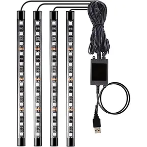 Led Interior  Lights, Controller Led Lights for , Multicolor Music Underglow Lighting Kits with  Control and Sound  Function, 4 count 48 USB LED Interior Lights, DC 5V