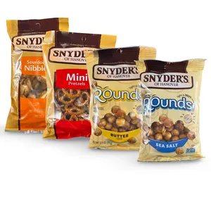 Snyder's of Hanover Pretzels – 3.5 oz Bags, 4 Pack | Choose Rounds Butter, Rounds Sea Salt, Mini Pretzels, Nibblers or Variety Pack, Snack Packs, Crunch