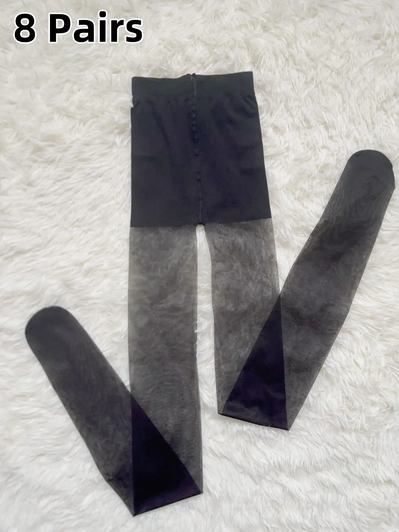 Women's Summer Thin Nylon Stockings, 8 Pairs Seamless Pantyhose, Breathable Plus Size Available, Casual All Seasons