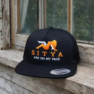 Embroidered Sityaaaass On My Face Hat, Funny Cap gift For Him, Cotton Mesh Back Breathable Snapback, Summer outdoor Cap