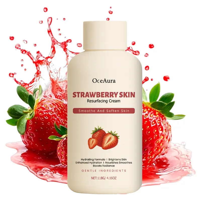 Strawberry Skin Resurfacing Cream – Exfoliating & Deep Hydration Body Moisturizer, Helps Smooth Strawberry Legs & Rough Bumps, Gentle Formula, 118ml