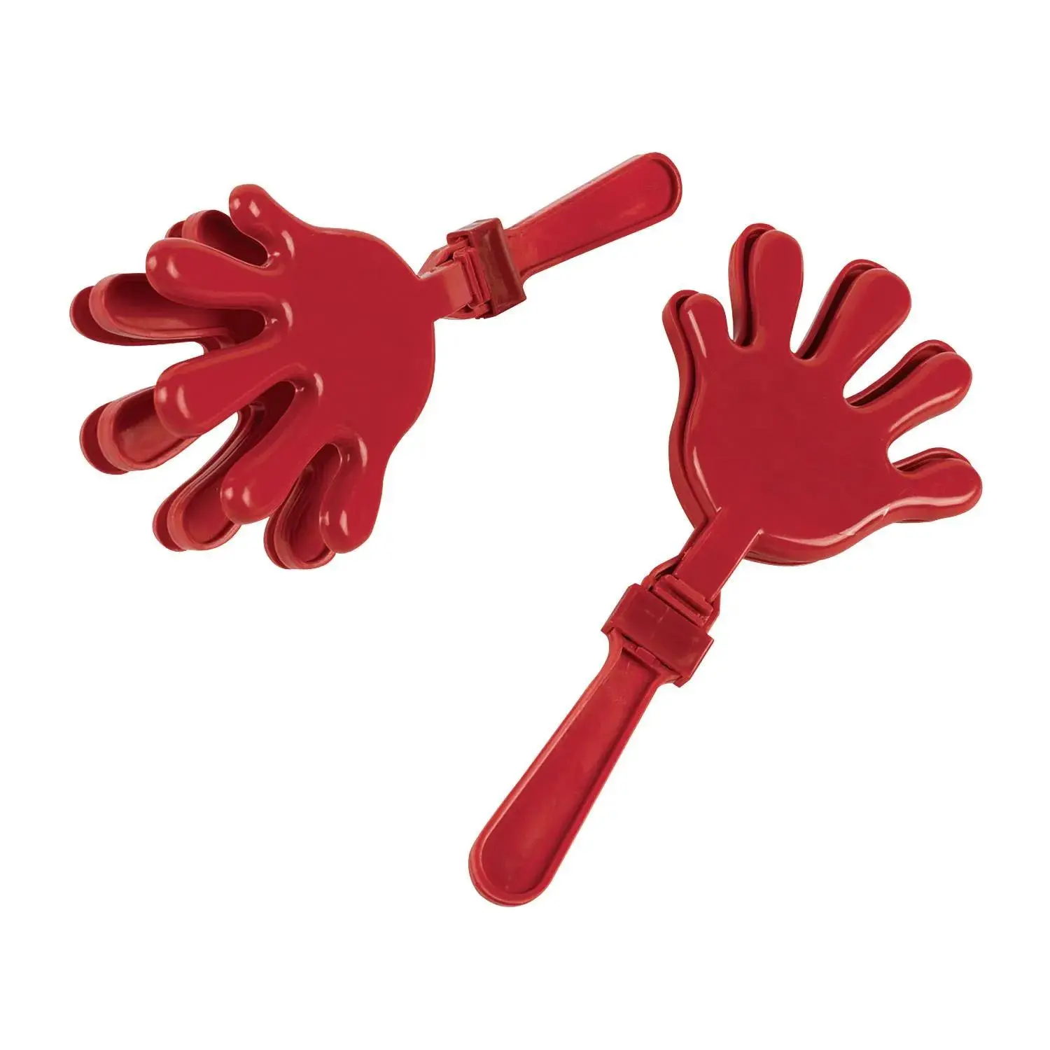 7" Bright Red School Spirit Plastic Hand Clappers - 12 Pc.