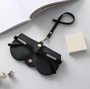 New PU sunglasses case - Portable eyeglass holder - Sun glasses protection cover - Cute eyeglass clip - Women's simple eyeglass bag