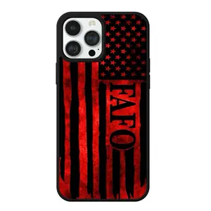 FAFO Patriotic Red American Flag Shockproof Phone Case - Impact Resistant TPU Protection Cover for Cellphones with Raised Beveled Edge & Easy Access Cutouts