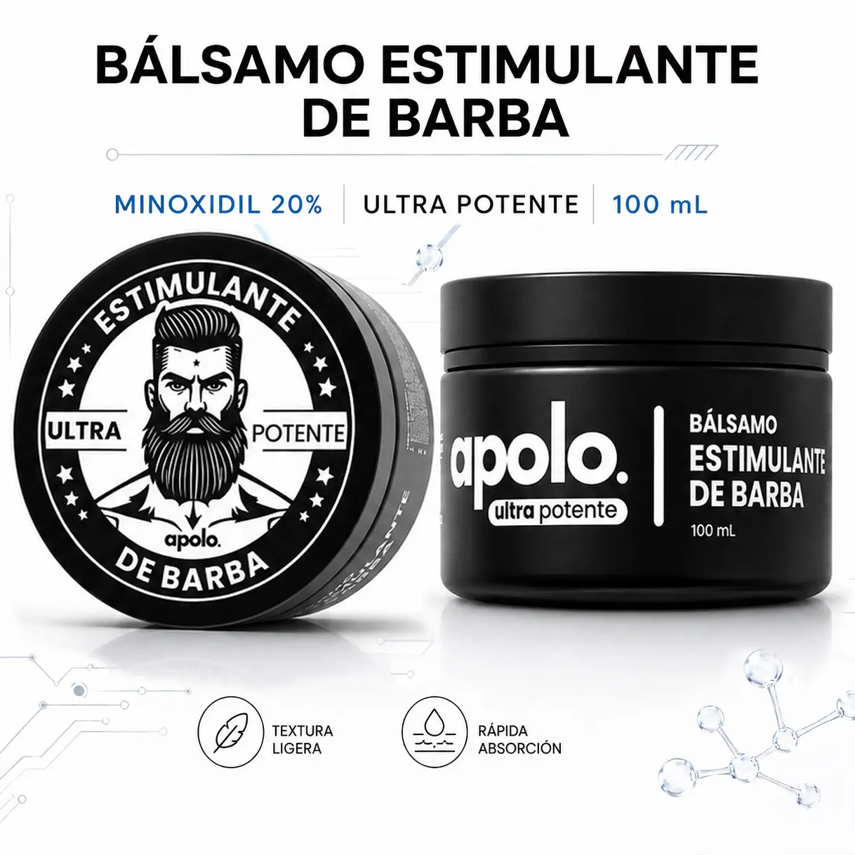 Apolo.growater Ultra Strong Minoxidil Beard Growth Cream – Men’s Fast Beard Thickening Formula, Wakes up dormant follicles, Fills patchy beard areas, Fuller & denser beard booster