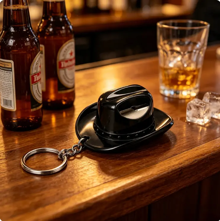 1pc Hat Bottle Opener Keychain,Gift for Men Husband,Father,Beverage Bottle Opener for Men Women,Small and Practical,Easy to Carry,Open the Lids of Party Bar Restaurant Camping Beer Bottle Easily