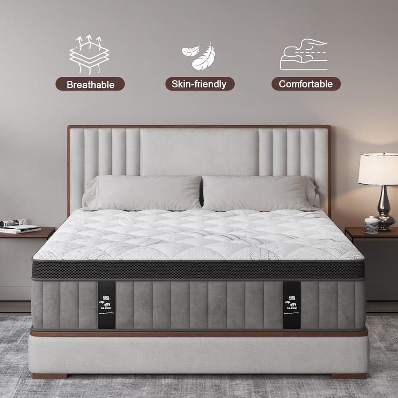 12"14" Gel Memory Foam Hybrid Pocket Spring Mattress Euro Top Medium Firm for Back & Lumbar Support Individual Pocket Spring for Motion Isolation Pressure Relief Twin Full King Queen Mattress CertiPUR-US & OEKO Certified