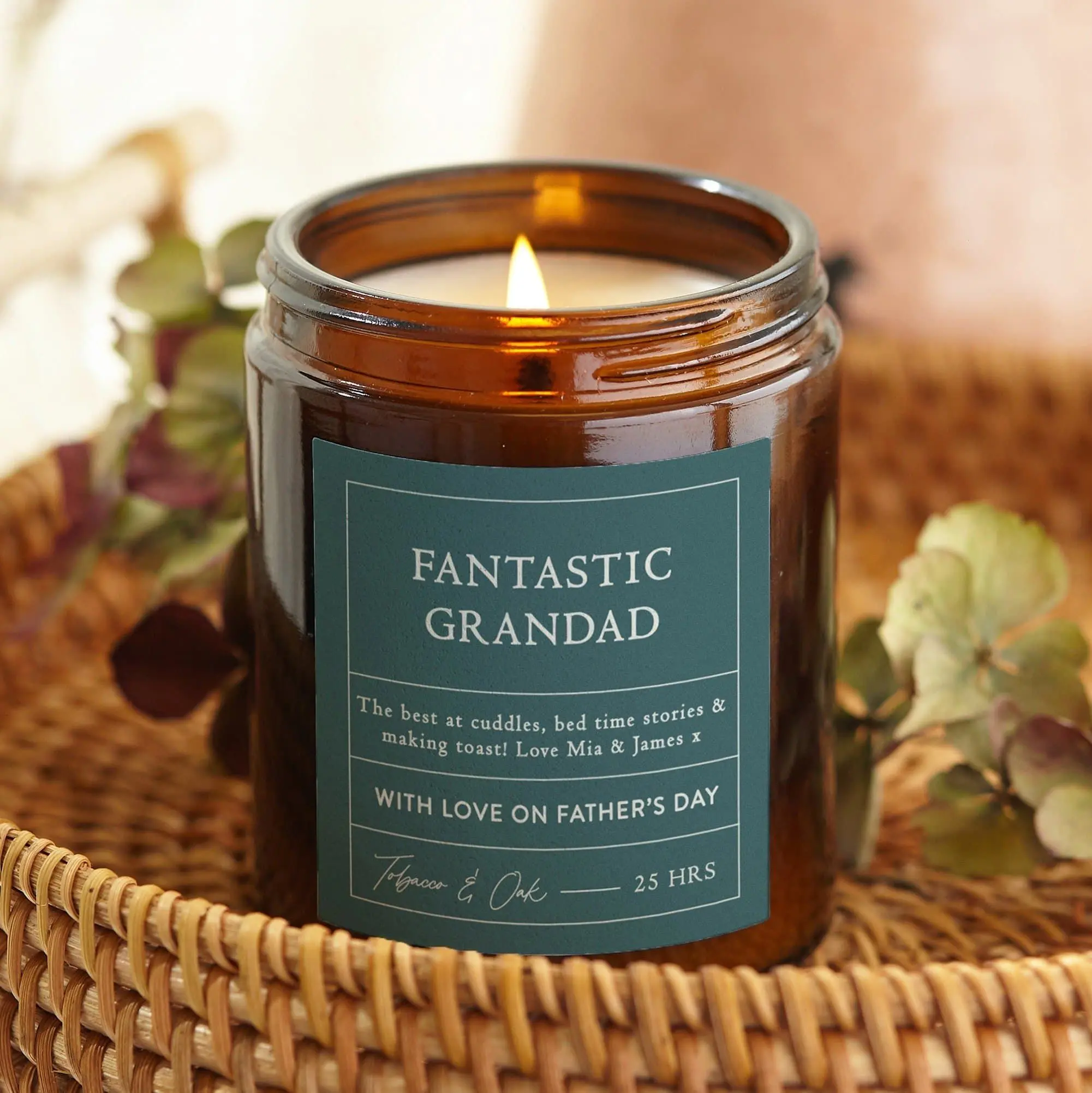 Grandad Father's Day Gift Personalised Candle, Scented Apothecary Candle