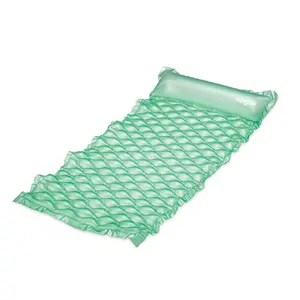 Maccabi Art Comfy Mat Inflatable Pool Float Lounge, 69 x 31.5 In Quilted Soft Surface Air Mattress, DuraSeam Leak-Resistant PVC Raft with Easy Grip, AirFlate Tool & Repair Patch, Fresh Mint