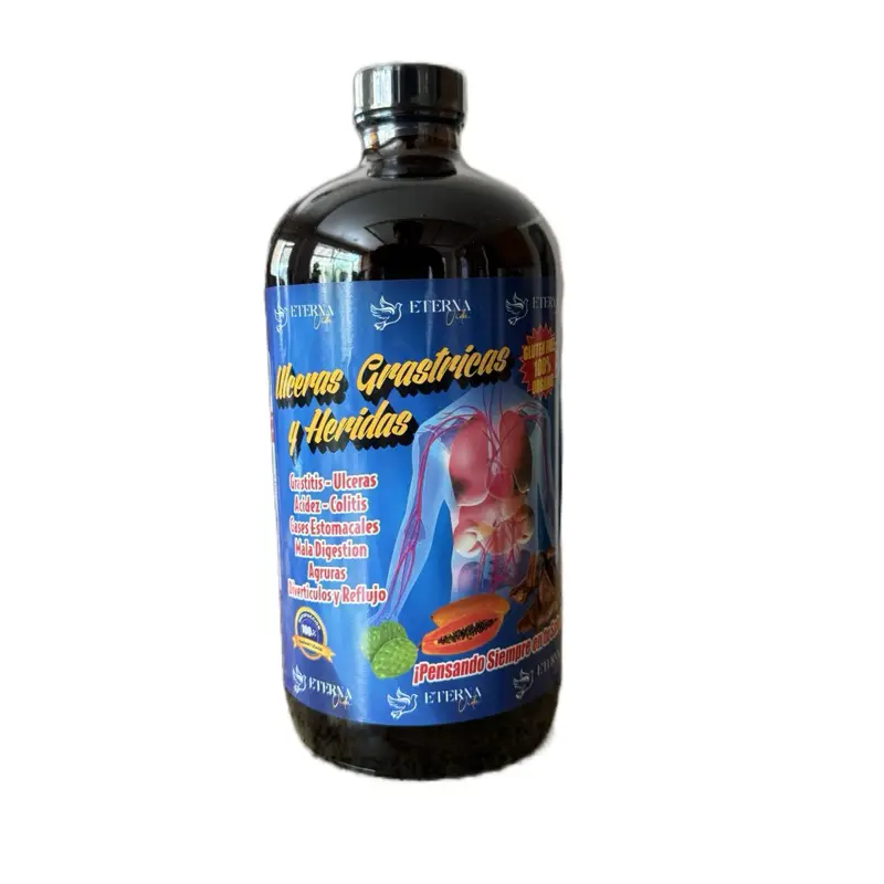 Eterna Aides Premium Juice - Herbal Juice with Nutritional Benefits for Digestion Support - Fruit Beverage - Herbal Grassticas y Heridas