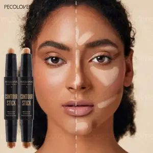 Double Ended Dual Purpose Contour Stick for Face and Nose Sculpting Highlighting Bronzer Highlighter with 3D Effect Makeup