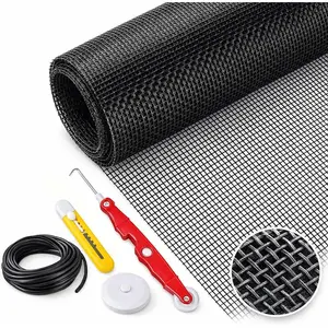 Window Screen Replacement Kit 48in Width 158in Length Fiberglass Full Set of Tools Included UV Resistant Durable Easy to Install for Windows Screen Doors and Courtyards