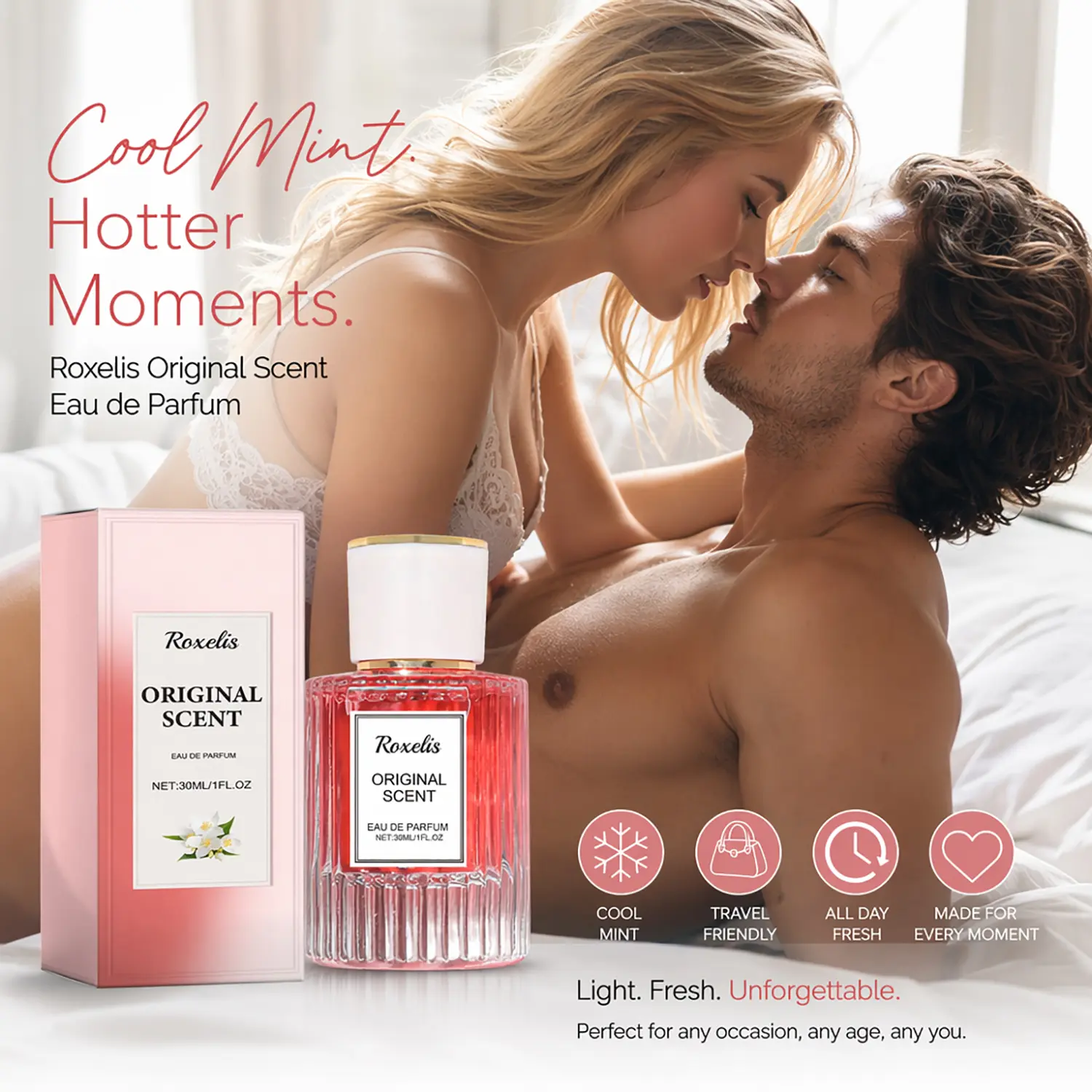 Women's Pheromone Perfume, long-lasting jasmine floral fruity woody scent. Pheromones make him crave you, keep him captivated, share a passionate night. Perfect for Valentine's Day, Christmas & Anniversary Thanksgiving. 30ml/1.0fl.oz. Women's Fragrance.