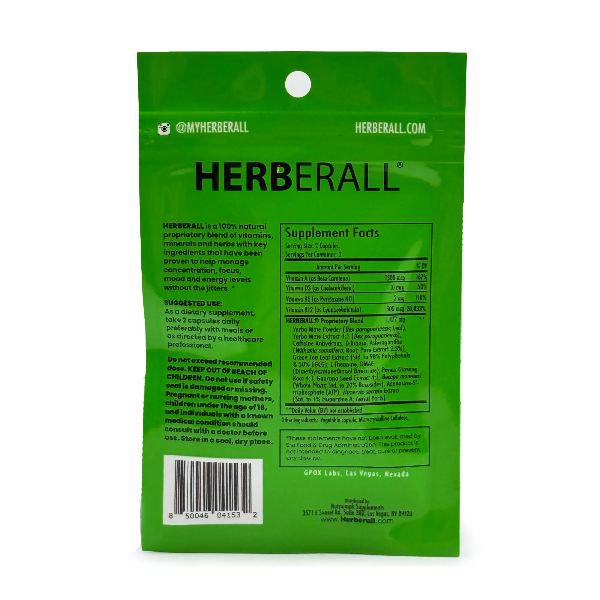 HERBERALL Dietary Nootropic – Brain Boost & Focus Support Edible Supplement  with CoQ10, Glutathione, Green Tea, Alpha Lipoic Acid, Olive Leaf & Black  Pepper – 120 Vegan Capsules