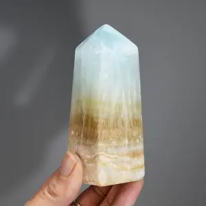 4in Chunky Caribbean Blue Calcite Crystal Tower, Pakistan