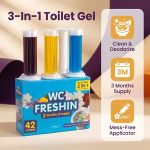 84 Flowers Toilet Gel Stamp 6-stickss | 6 Fresh Scents | Long-Lasting Deodorizing Bathroom Cleaner