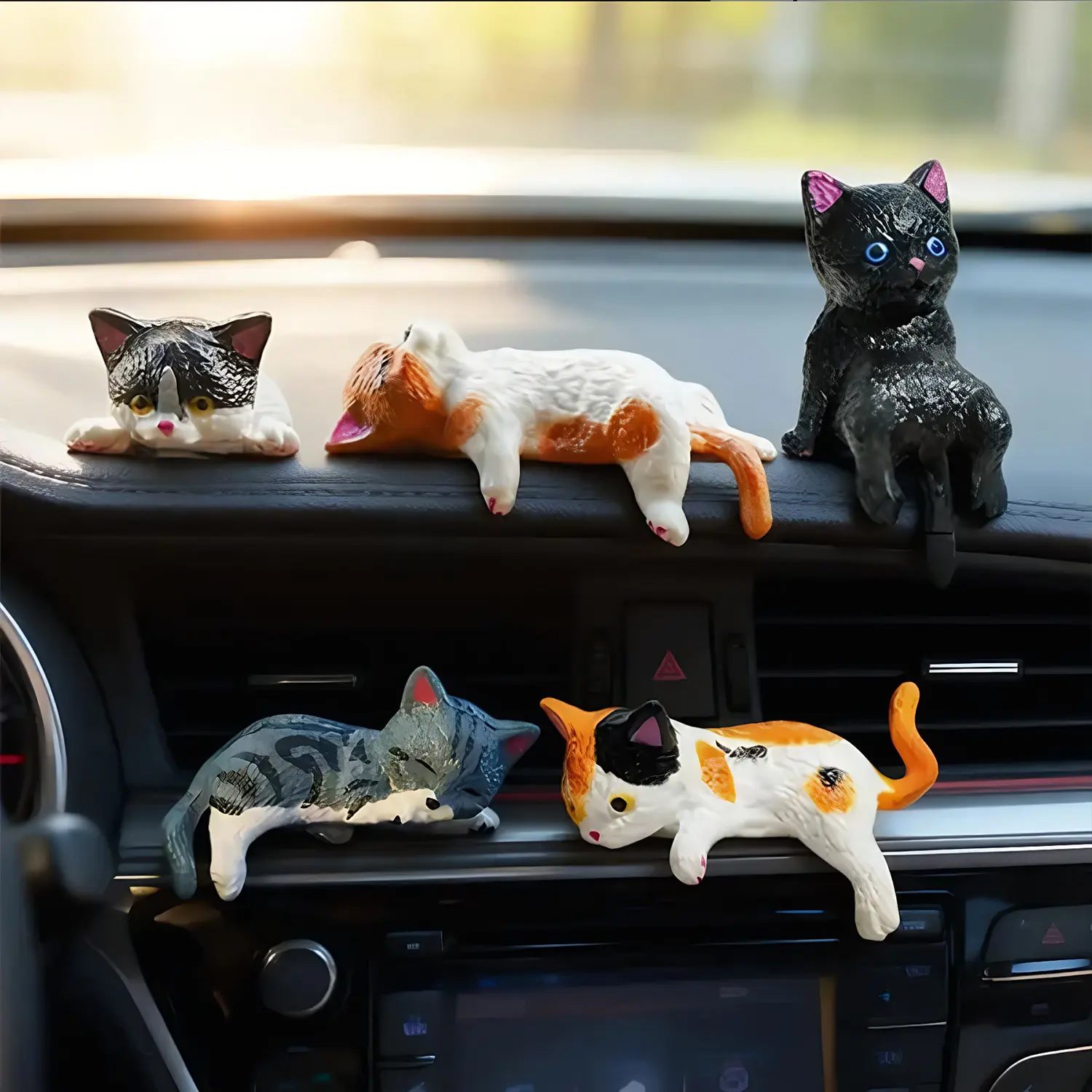 Whimsical Look Cute Cartoon Cat Soft Adhesive Ornament, Car Interior Decorative Accessory, Gift for Women #MothersDayGift #GiftsForHer Car Decals summervibes, Decoration, Accessories For Car