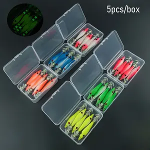 5pcs Squid Fishing Lures Realistic Texture High Attraction Sharp Hooks Designed for Saltwater Boat Fishing