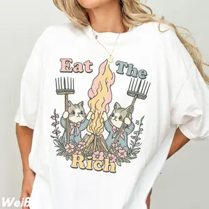 Eat The Rich Cats T-Shirt Unisex, Feminist Shirt, Anti Capitalism T-Shirt, Leftist movement, Left Liberal Shirt, Feminist Gift