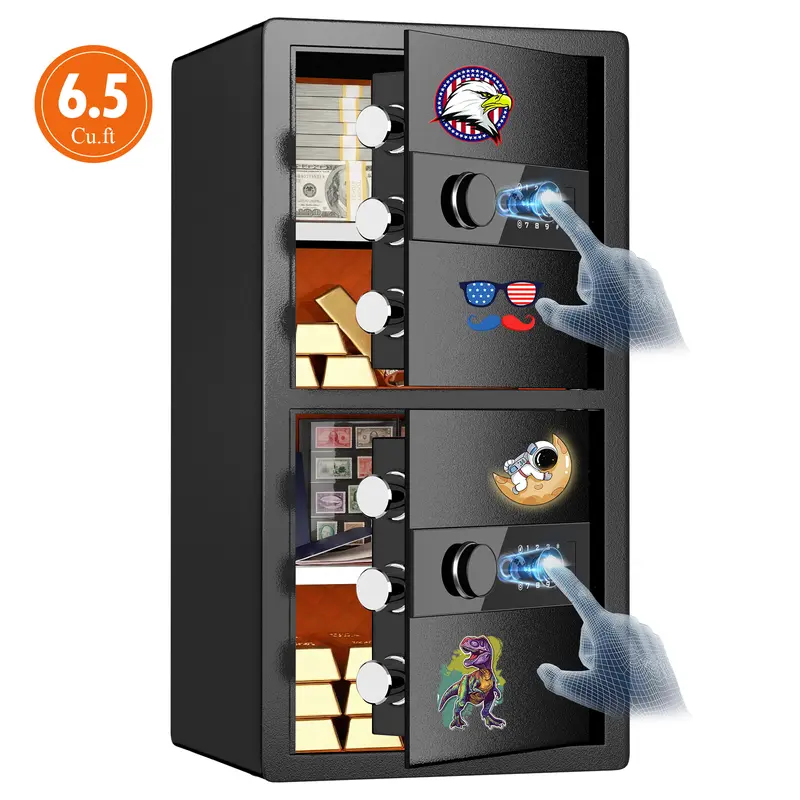 Omethey 6.0 Cu Ft Extra Large Home Safe – Fireproof & Waterproof, Digital Keypad With Backlight, Dual Alarm, Adjustable Shelf, Deposit Slot, For Home/Office