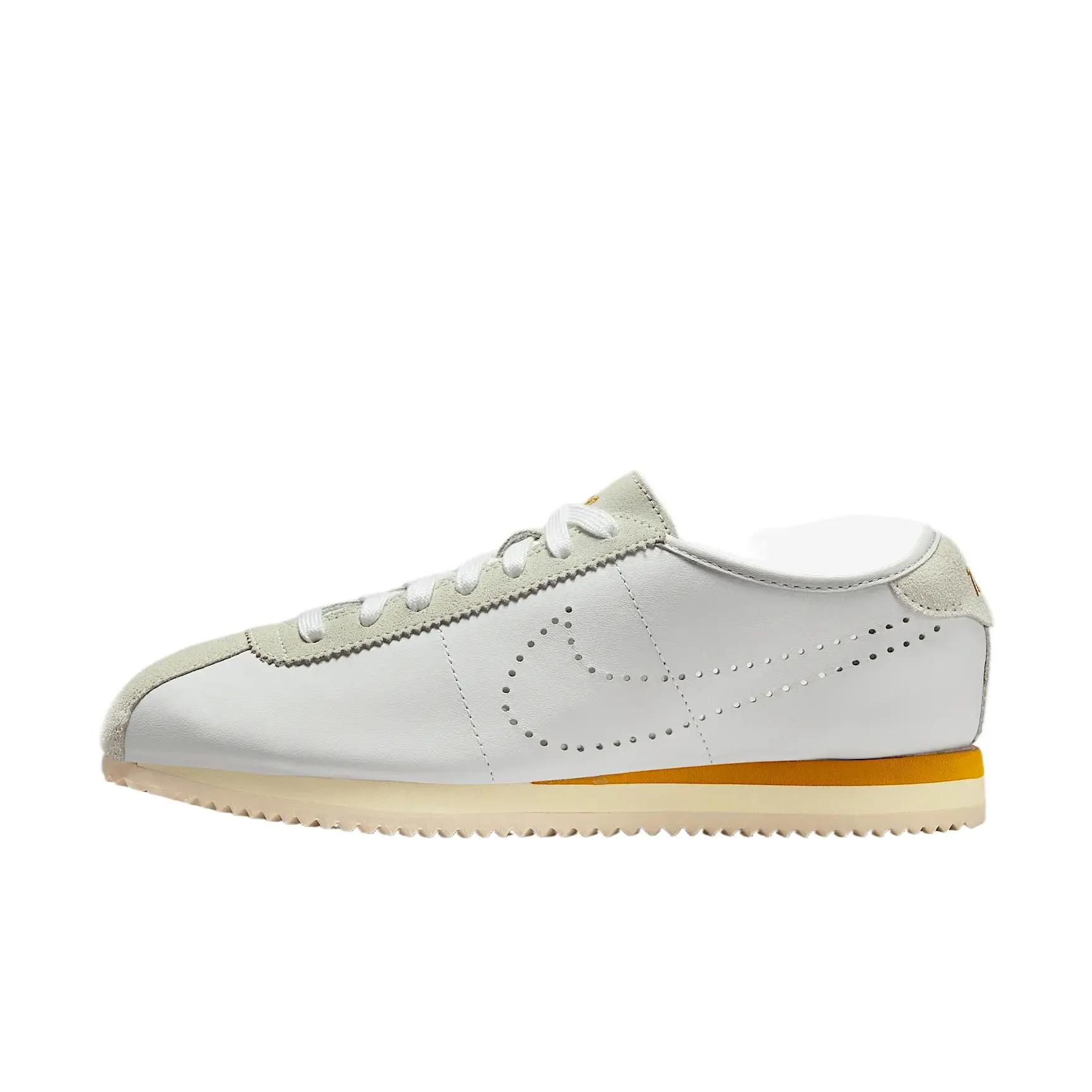 Nike Cortez White Bronze Perforated Swoosh Versatile Cushioned Breathable Low Top Women's Sneakers HQ1841-100