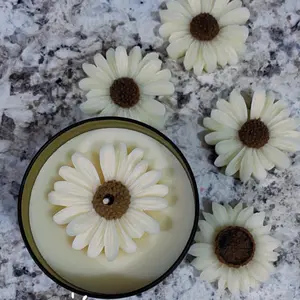 Bema Candles - Vanilla Decorative Candle with Floral Design in Elegant Container - Ornaments