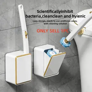 Wall-mounted toilet brush set, 360° rotatable toilet brush with replacement brush heads, bathroom rotating brush, cleaning tool for deep cleaning and bathroom maintenance, Toilet Cleaning System, Toilet Brush With Holder