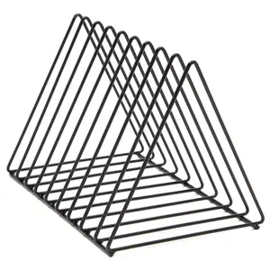 2-Pack Triangle File Folder Organizer for Magazines and Notebooks - Black