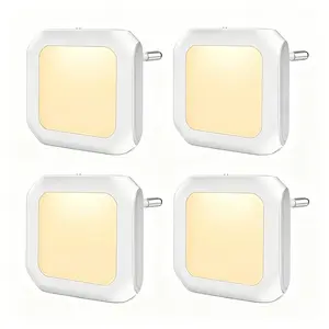 4-Pack Plug-in Dimmable LED Night Lights with Auto Dusk-to-Dawn Sensor, Soft Warm White Home Nightlights for Hallway, Bedroom, Kids Room mini gifts fathersdaygift