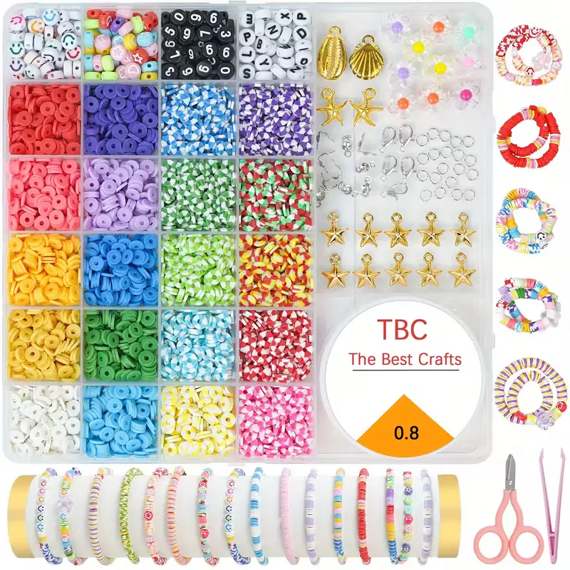 TBC The Best Crafts Clay Beads (Over 4000 Pcs) - Candy-Scented DIY Beads, Jewelry Making Supplies, Ideal Teen Girl Gifts for Bracelet Creation & Outdoor Fun,summerwins