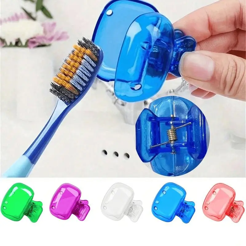 5Pcs Travel Portable Toothbrush Head Cover Set, Storage Box & Protective Holder, Covered Toothbrush Holder, Dustproof Toothbrush Holders, Toothbrush Protector, Bathroom Accessories for Home & Outdoor Use, Perfect Gift