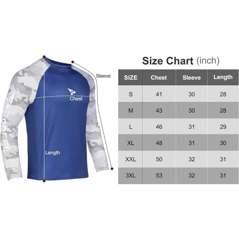 RODEEL 902 Long Sleeve Shirts Men UPF 50+ Sun UV Protection Lightweight Quick Dry Moisture Wicking Breathable Cooling Activewear for Outdoor Sport Gym Workout Hiking Camping Running Fishing Boating Construction Landscaping, Holiday Gift