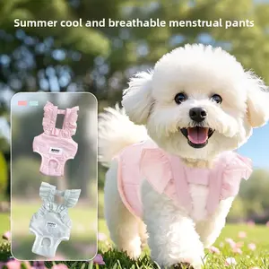 Female Dog Menstrual Pants - Anti-Mating, Lightweight, Breathable, Washable, Reusable, Excretion-Compatible with Washable Puppy Pads