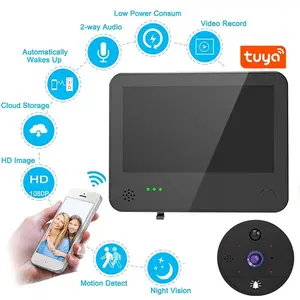 4.3Inch 2MP 1080P S82 Tuya APP Wireless WIFI Doorbell IR Night Vision Motion Detection Video Door Phone Visual Door Viewer