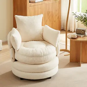 【DealsForYouDay】Pinmoco Single Recliner, Hamburg Casual Double-Layer Lazy Sofa Beanbag Chair with Bone-Free Design for Living Room Indoor Furniture.Plush Teddy Velvet.Luxuriously Soft Chenille