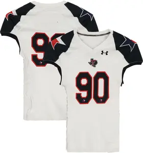 Texas Tech Red Raiders Team-Issued #90 White and Black Jersey from the 2013 NCAA Football Season - Size 48